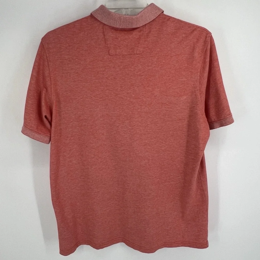 Mens Banana Republic Coral Orange Pique polo Shirt Elephant Logo sz XL